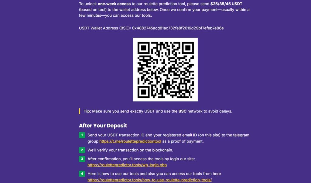 Payment page