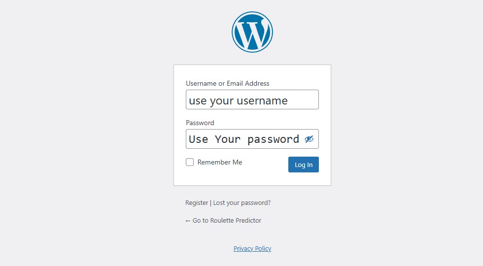 login form